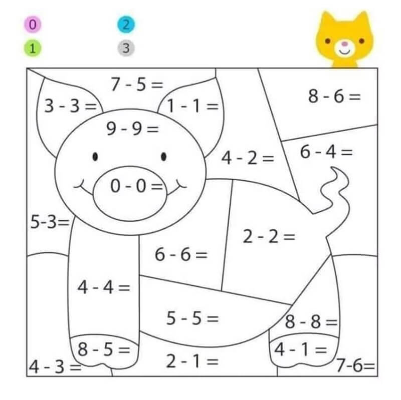 Bài tập tô màu hình và số